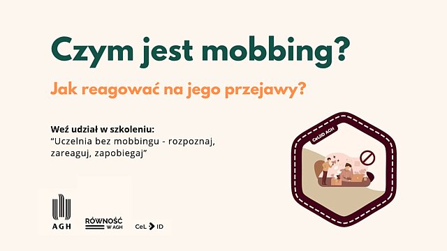 Grafika - czym jest mobbing, promocja szkolenia